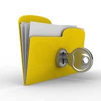 yellow computer folder with key isolated 3d image sergey ilin fotolia com