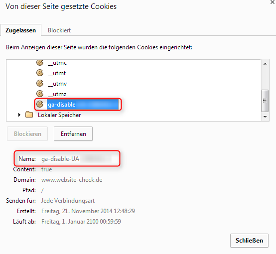 Google Analytics Opt Out Cookie