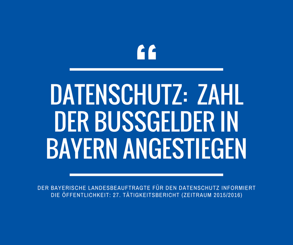 Datenschutz Internetseite Bussgelder in Bayern 2015 2016