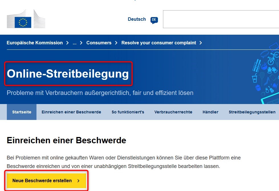 Abmahnfalle: Link zur OS-Plattform der EU funktioniert nur noch mit HTTPS