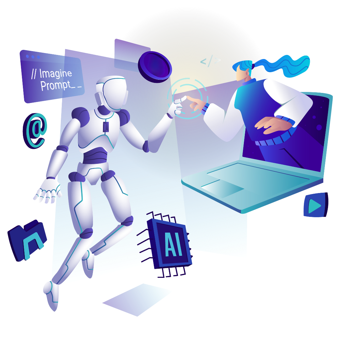 Grafik mit Robotic für automatisierte E-Commerce-Produkte