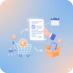 Illustrierte Darstellung des Kaufs auf Rechnung: Zahlung nach Erhalt der Ware