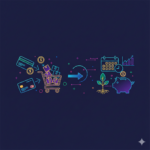 Mystische Illustration eines verzauberten Waldes mit leuchtenden magischen Symbolen und verschlungenen Baumwurzeln.